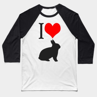 I (Heart) Rabbits Baseball T-Shirt